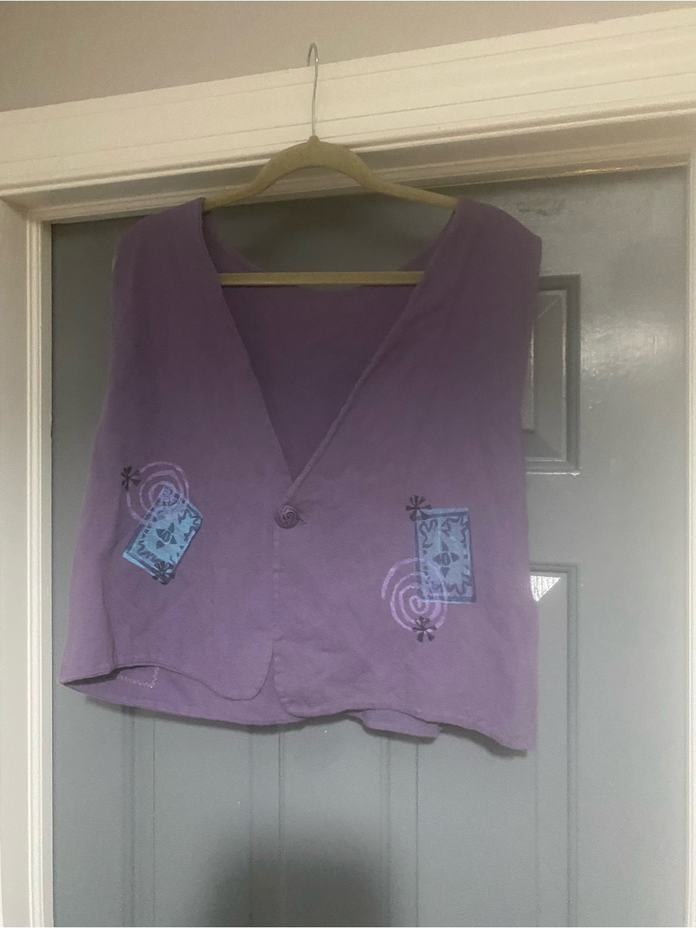 Blue Fish Vintage Lilac Embellished Button-Front Vest